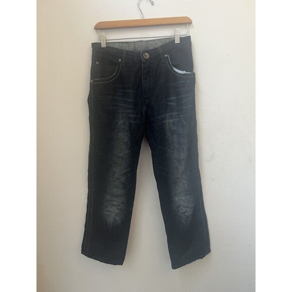 EMPORIO ARMANI BLUE DARK WASH JEANS SIZE 30 (L9)